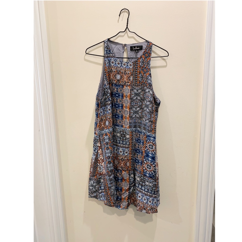 Design Major Grey Print Swing Dress Lulus